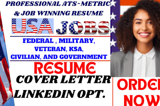 write military, veteran, federal, ksa response, government resume