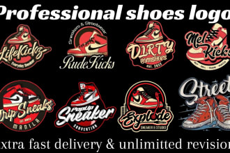 design sneakers, footwear, or shoe store logo