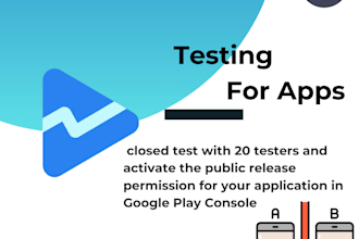 provide 20 testers pre release closed testing for 14 days