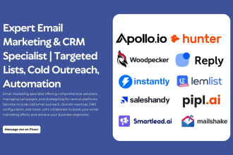cold email outreach, domain setup, targeted lists, automation strategy with CRM
