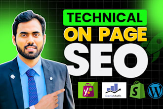 do on page optimization by yoast, rank math and technical seo wordpress website