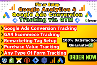 setup google analytics 4, ads conversion tracking, ga4 ecommerce event tracking