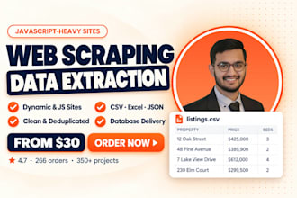 do web scraping and data extraction from javascript heavy sites