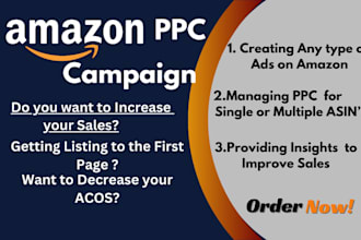 setup manage and optimize your amazon PPC sponsored ads campaigns promotions
