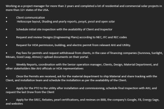 solar project management,permitting,interconnection,pvdesigns for solar company