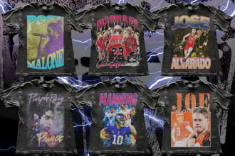 design a crazy vintage old school 90s bootleg rap hip hop tee