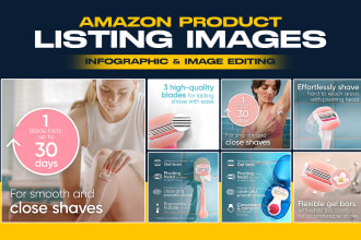 design amazon infographic, product listing and image editing