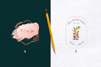 provide trendy spa, floral, feminine beauty hand drawn logo
