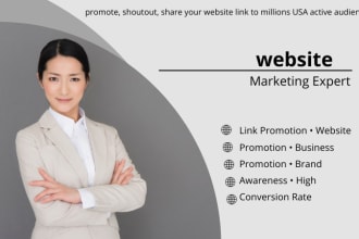promote, shoutout, share your website link to millions USA active audience