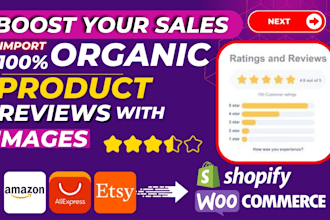 upload bulk reviews your shopify or woocommerce product to boost your sales