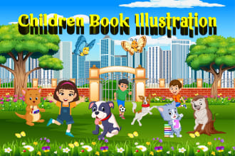 create children story book illustration and children story book illustration