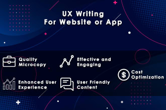 be your UX writer and write UX content with microcopy for your app or website