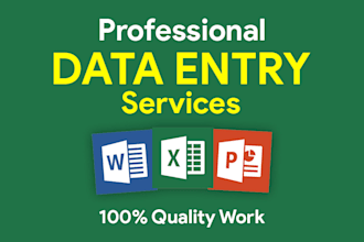 be your all purpose virtual assistant for word processing and data input