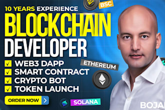 be your blockchain developer for web3 dapp, token launch,  ore supply on solana