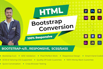 figma to html psd to html responisve bootstrap 5