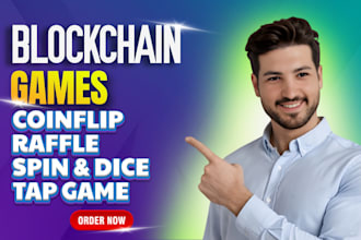 create blockchain games like raffle coinflip spin dice tap game
