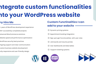 integrate custom functionalities into your wordpress website
