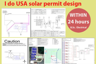 do USA solar permit design and drafting auto cad plan