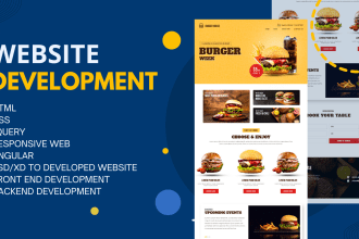 create modern static landing page website design