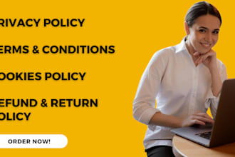 professionally write US compliant terms and conditions and gdpr privacy policy