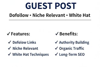 provide permanent dofollow guest post backlinks on niche relevant blogs