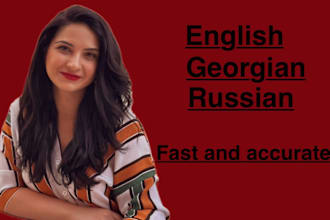 professionally translate between russian, english and georgian