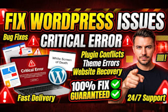 fix wordpress error, critical issues and bug fix