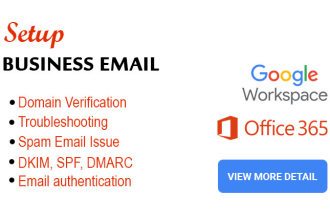 do google workspace, office 365 setup and troubleshooting