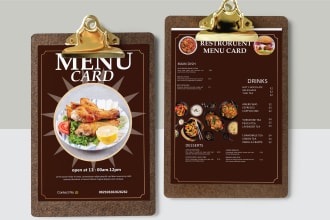 design food flyers, posters and menu cards