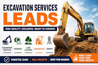 generate excavation service ads drainage land clearing construction survey leads