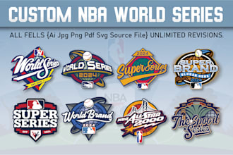 design custom nba mlb nfl all star world series and parody logo for your brand