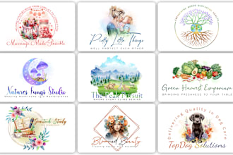 design beauty signature feminine boho watercolor business logo