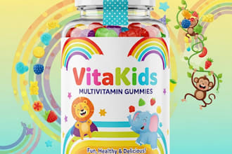 design professional supplement label for kids