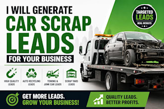 generate car scrap leads auto recycling salvage auto towing junk cars website