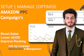 setup and manage your amazon PPC campaigns and amazon sponsored ads