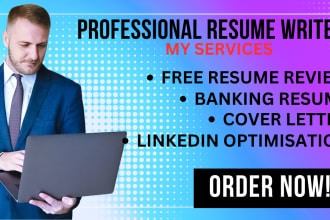 write you banking and finance resume, IT resume, cover letter, linkedin