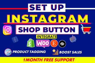 set up instagram shop, integrate with shopify or etsy store
