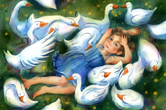 paint beautiful illustration for your story