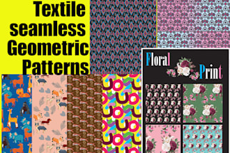 design geometric floral seamless repeat  textile pattern