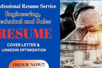 write you engineering resume, cover letter, linkedin, CV