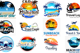 design a travel logo for your vacation tour agency company brand