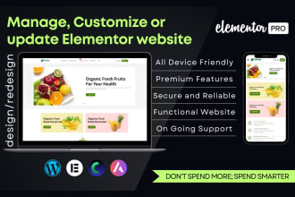 customize wordpress crocoblock elementor website, manage or update website