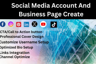 create professional social media accounts and business pages, setup optimizes