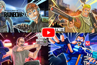 draw  amazing cartoon youtube thumbnails in any style