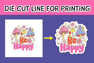 add die cut and cutline to your sticker