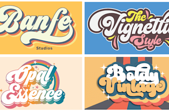 create retro vintage 70s, streetware logo design