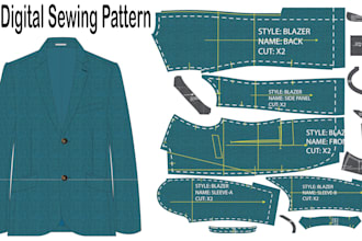 design fashion dress sewing cad clothing garments apparel PDF patterns