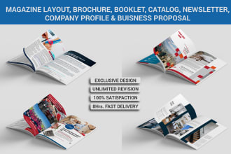 do magazine design, company profile, catalog design, brochure, newsletter design