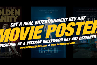 design you an expert level piece of key art or movie poster marketing material