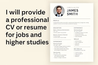 provide a professional harvard format CV or resume for higher education and jobs